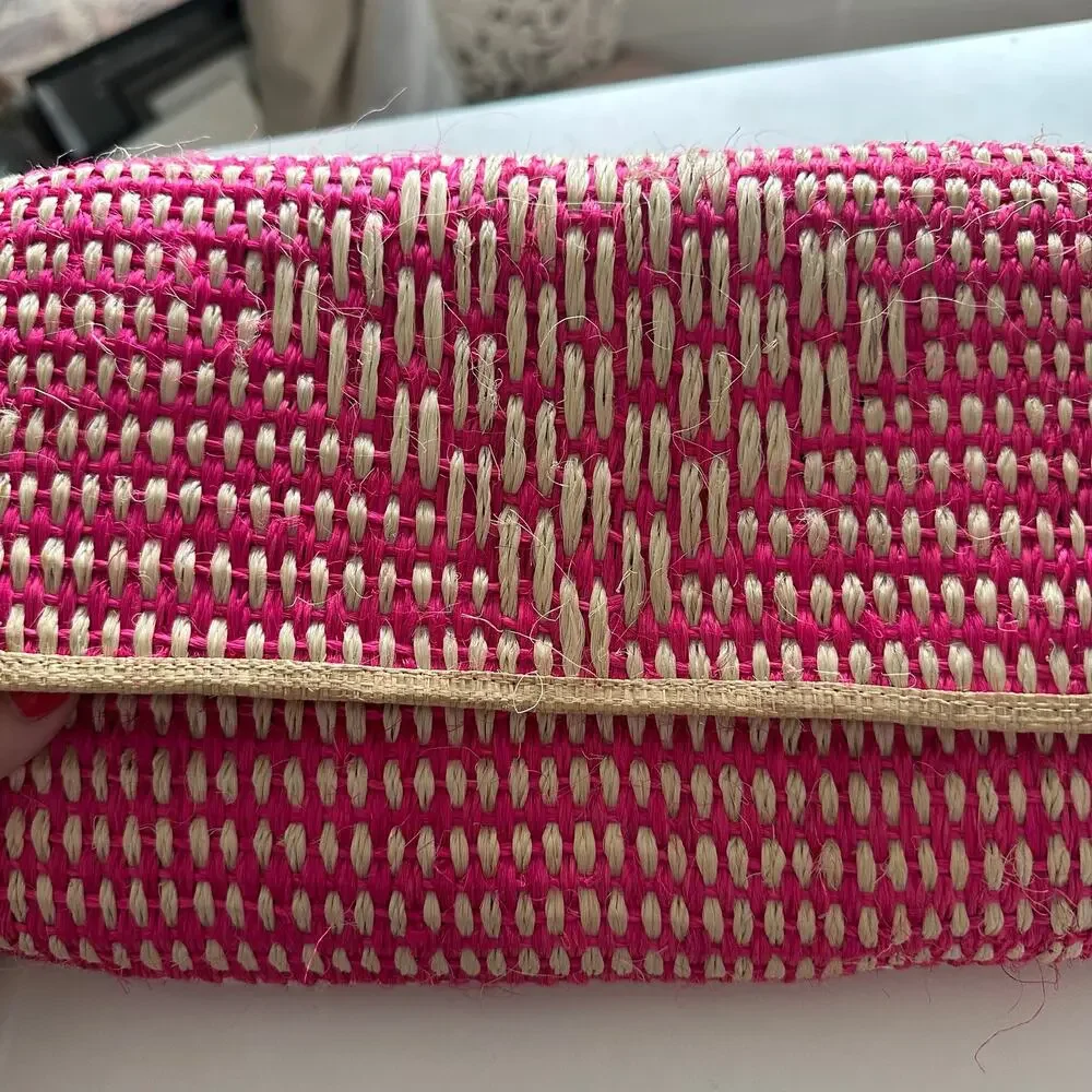 Mar Y Sol Colorful Straw Raffia Clutch Resort Fiesta Euro Summer Going Out Bag